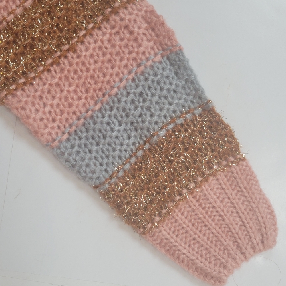 Anthro Pink and Metallic Slouchy Oversized Sweater - Picture 7 of 13
